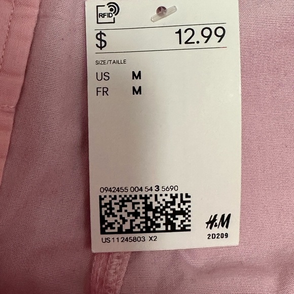 Women’s H&M Medium Shorts Khakis Chino Pink Elastic Waistband Drawstring NWT - Picture 11 of 11